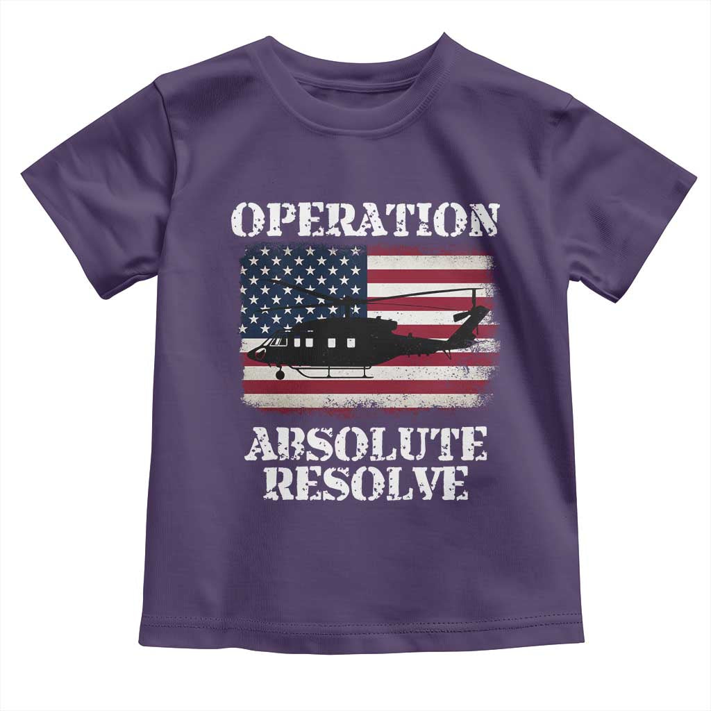 Operation Absolute Resolve Toddler T Shirt US Military Extraction Mission American Flag - Wonder Print Shop
