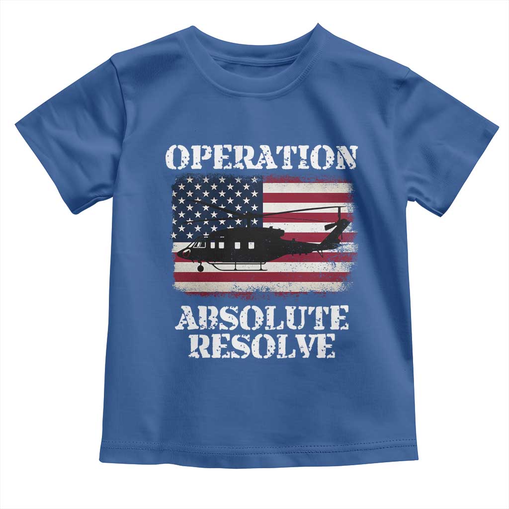Operation Absolute Resolve Toddler T Shirt US Military Extraction Mission American Flag - Wonder Print Shop