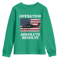 Operation Absolute Resolve Youth Sweatshirt US Military Extraction Mission American Flag - Wonder Print Shop