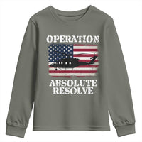 Operation Absolute Resolve Youth Sweatshirt US Military Extraction Mission American Flag - Wonder Print Shop