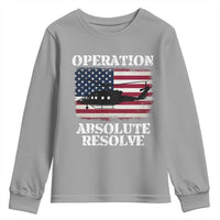 Operation Absolute Resolve Youth Sweatshirt US Military Extraction Mission American Flag - Wonder Print Shop