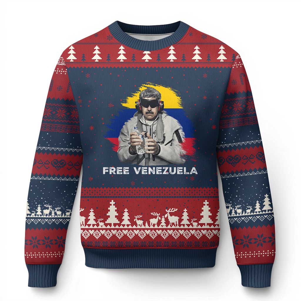 Free Venezuela Maduro Ugly Christmas Sweater Political Satire - Wonder Print Shop