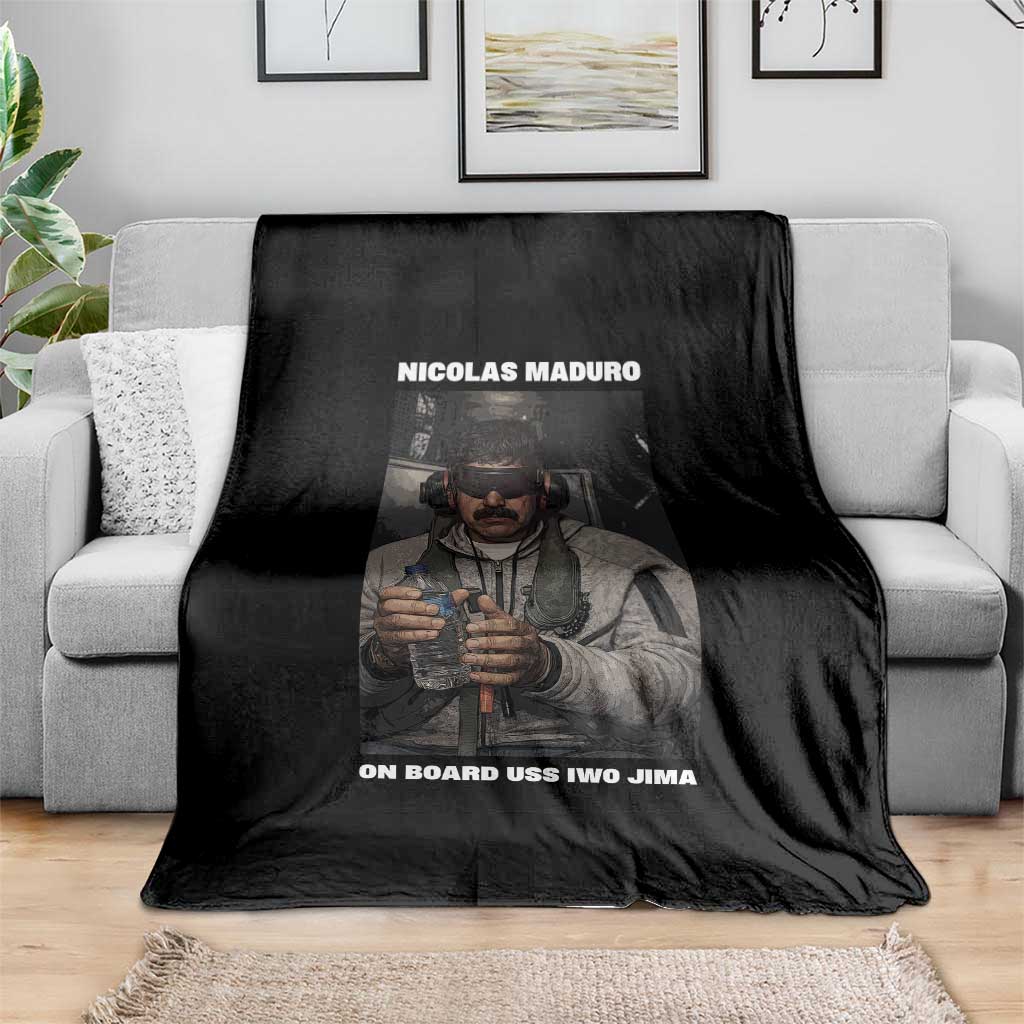 Maduro Captured Meme Throw Blanket On Board USS Iwo Jima Political Satire - Wonder Print Shop