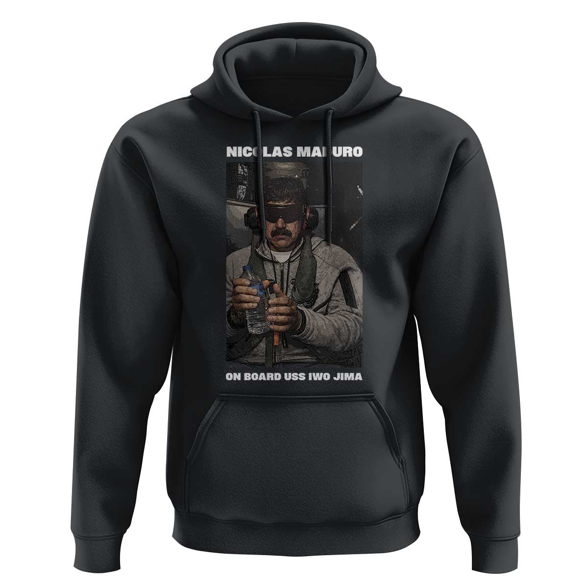 Maduro Captured Meme Hoodie On Board USS Iwo Jima Political Satire - Wonder Print Shop
