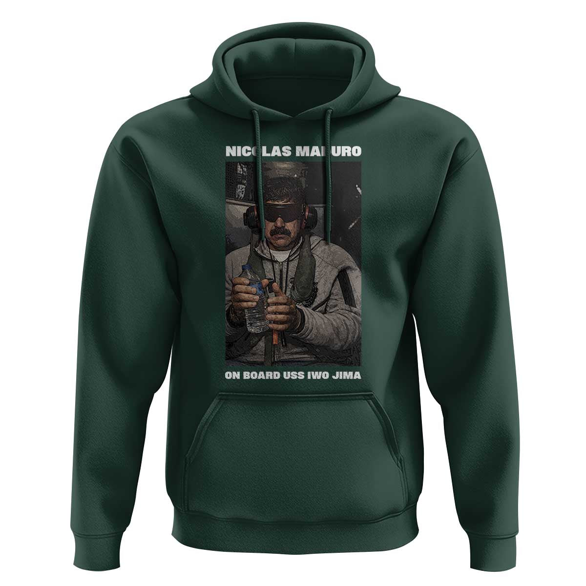 Maduro Captured Meme Hoodie On Board USS Iwo Jima Political Satire - Wonder Print Shop