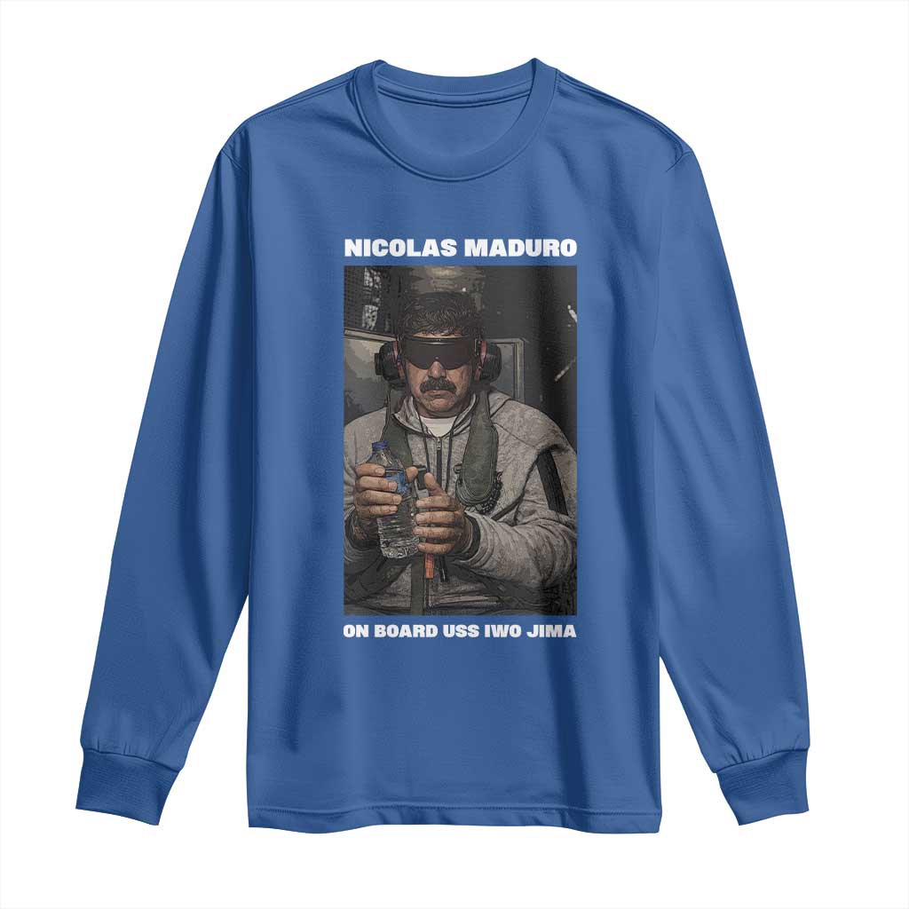 Maduro Captured Meme Long Sleeve Shirt On Board USS Iwo Jima Political Satire - Wonder Print Shop