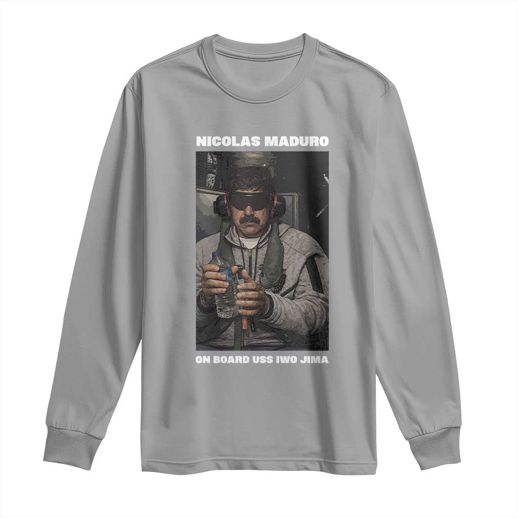 Maduro Captured Meme Long Sleeve Shirt On Board USS Iwo Jima Political Satire - Wonder Print Shop