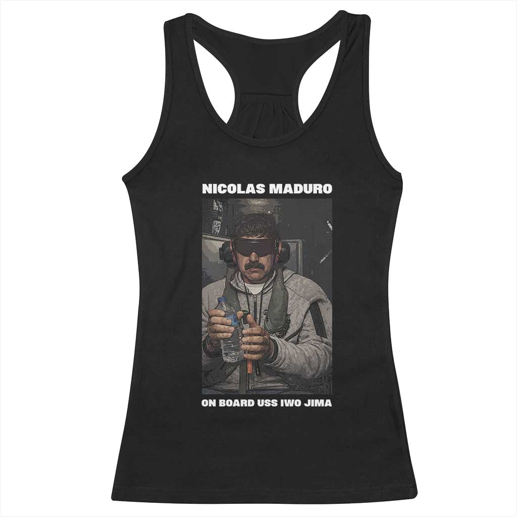 Maduro Captured Meme Racerback Tank Top On Board USS Iwo Jima Political Satire - Wonder Print Shop