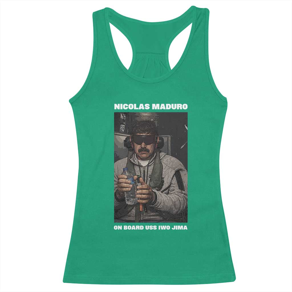 Maduro Captured Meme Racerback Tank Top On Board USS Iwo Jima Political Satire - Wonder Print Shop