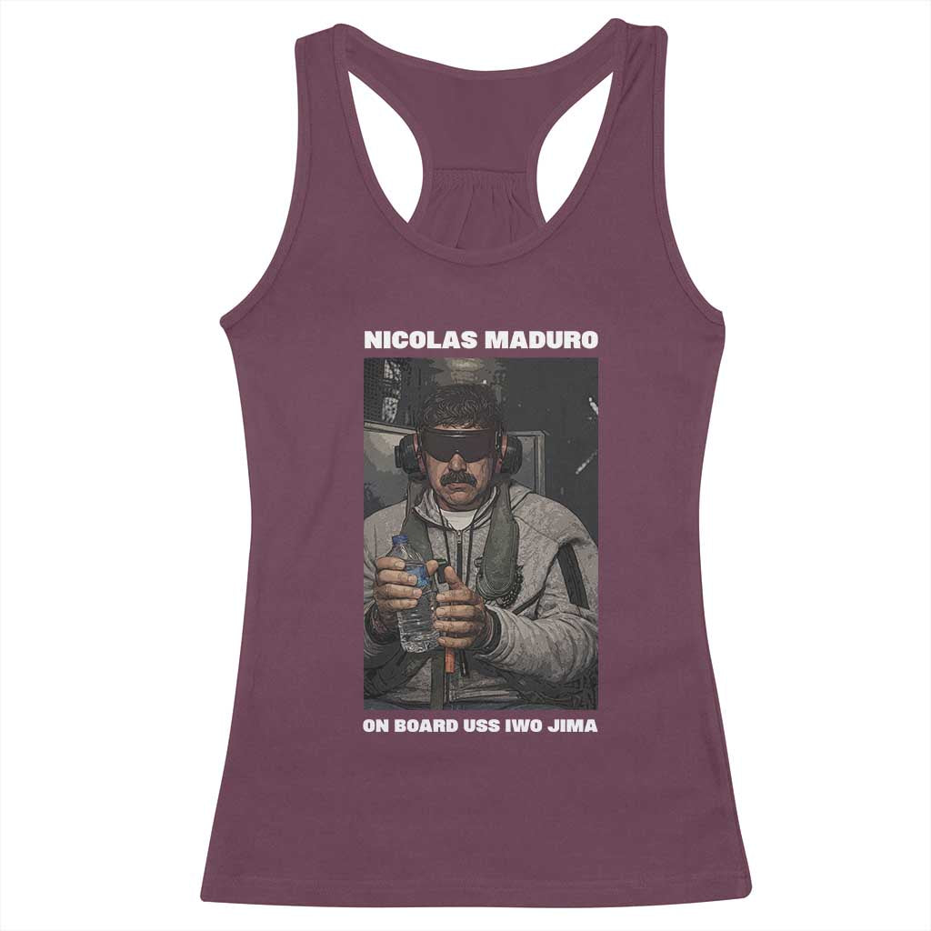 Maduro Captured Meme Racerback Tank Top On Board USS Iwo Jima Political Satire - Wonder Print Shop