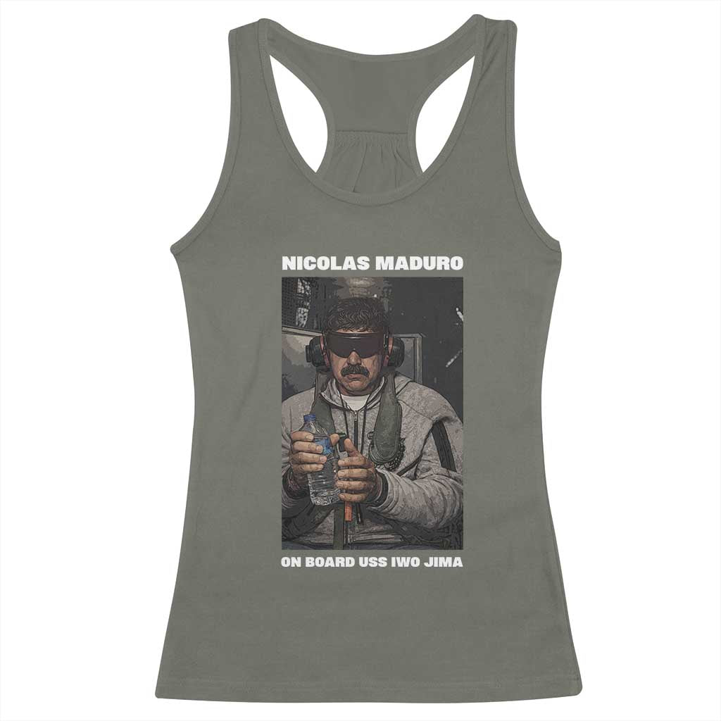 Maduro Captured Meme Racerback Tank Top On Board USS Iwo Jima Political Satire - Wonder Print Shop