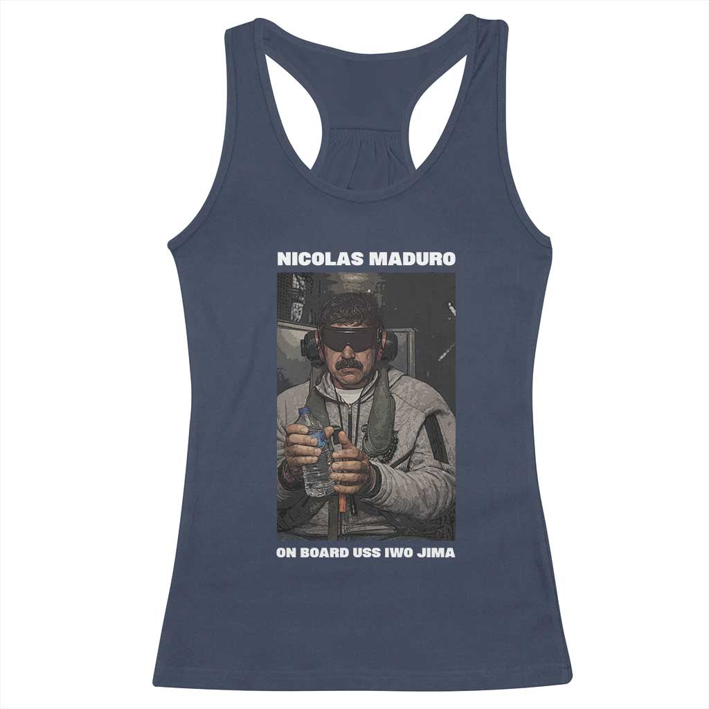 Maduro Captured Meme Racerback Tank Top On Board USS Iwo Jima Political Satire - Wonder Print Shop