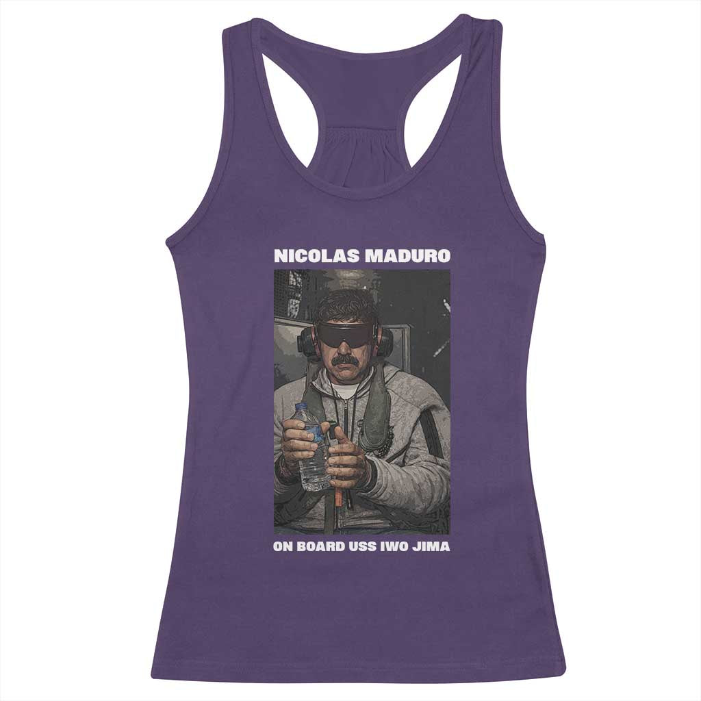 Maduro Captured Meme Racerback Tank Top On Board USS Iwo Jima Political Satire - Wonder Print Shop