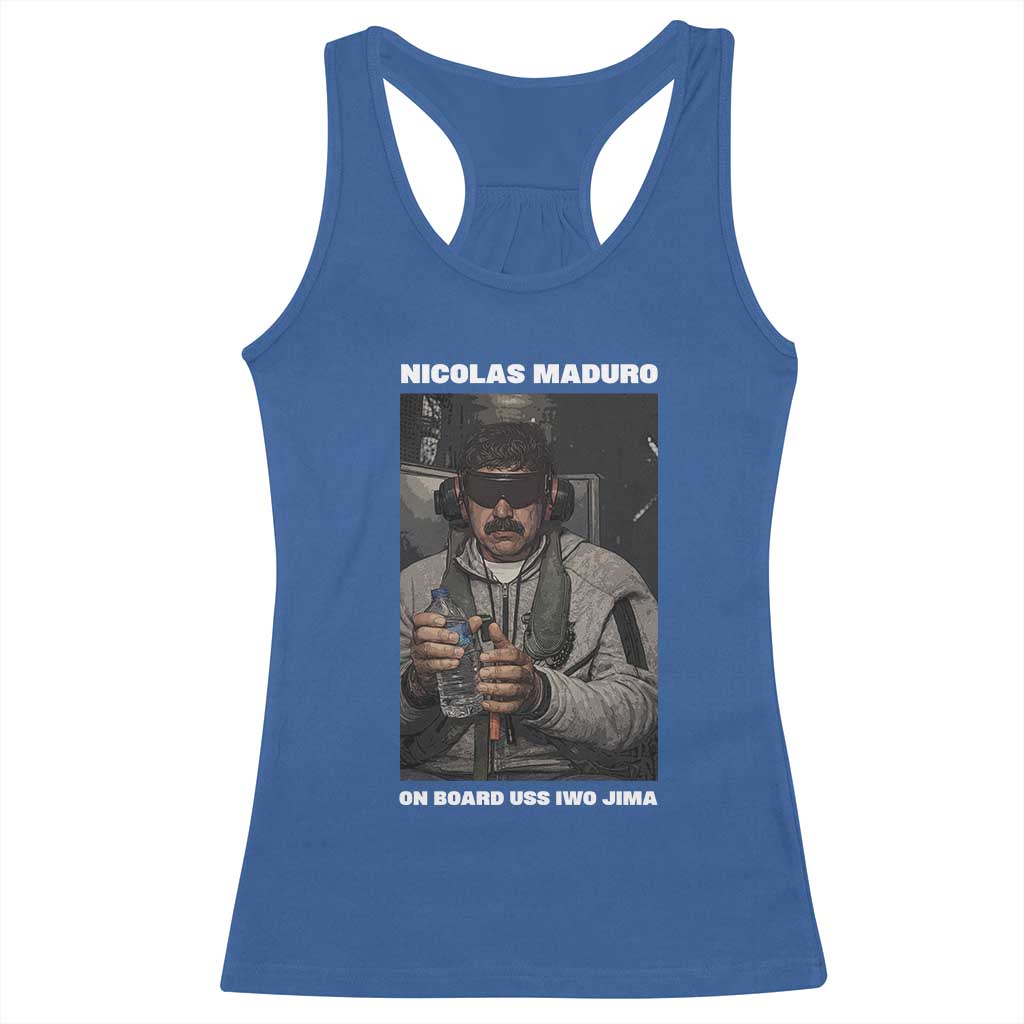 Maduro Captured Meme Racerback Tank Top On Board USS Iwo Jima Political Satire - Wonder Print Shop