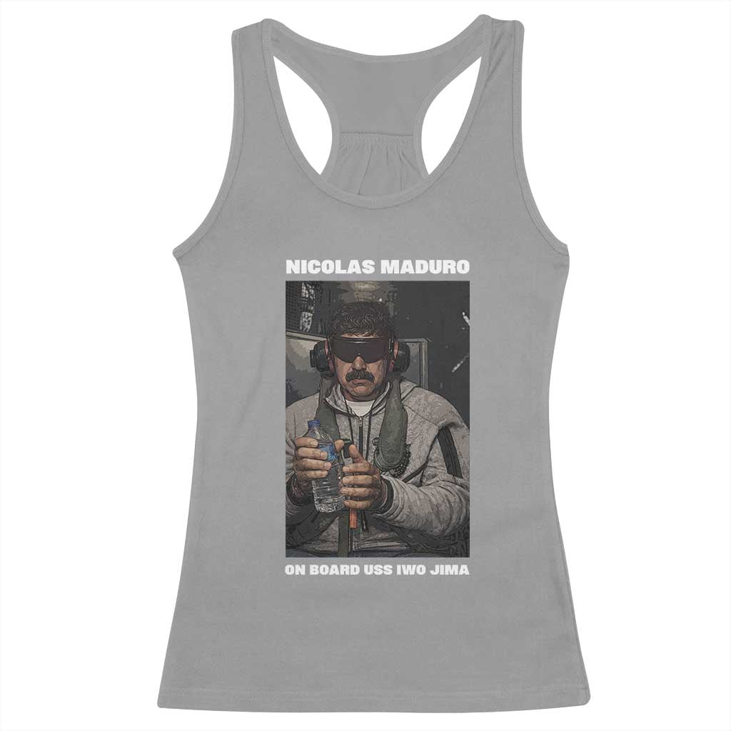 Maduro Captured Meme Racerback Tank Top On Board USS Iwo Jima Political Satire - Wonder Print Shop