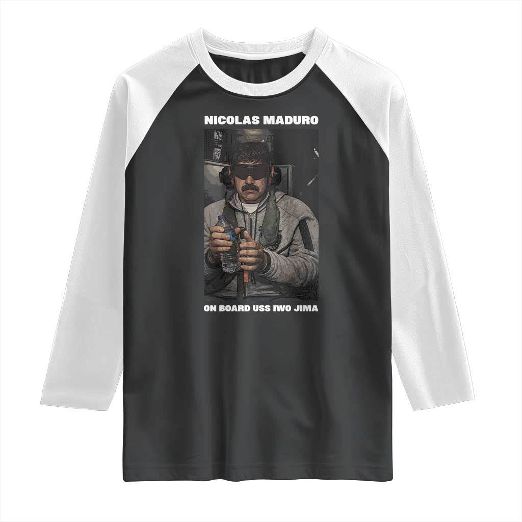 Maduro Captured Meme Raglan Shirt On Board USS Iwo Jima Political Satire - Wonder Print Shop