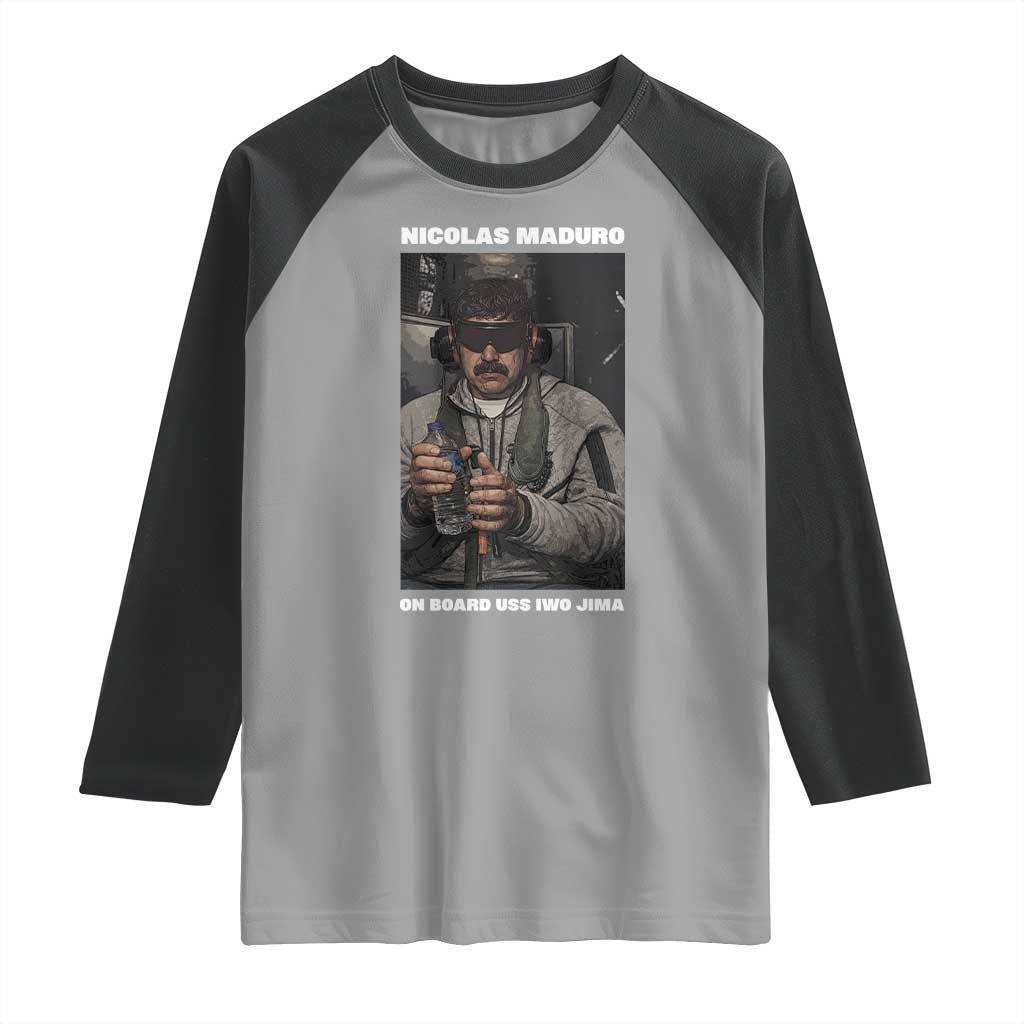 Maduro Captured Meme Raglan Shirt On Board USS Iwo Jima Political Satire - Wonder Print Shop