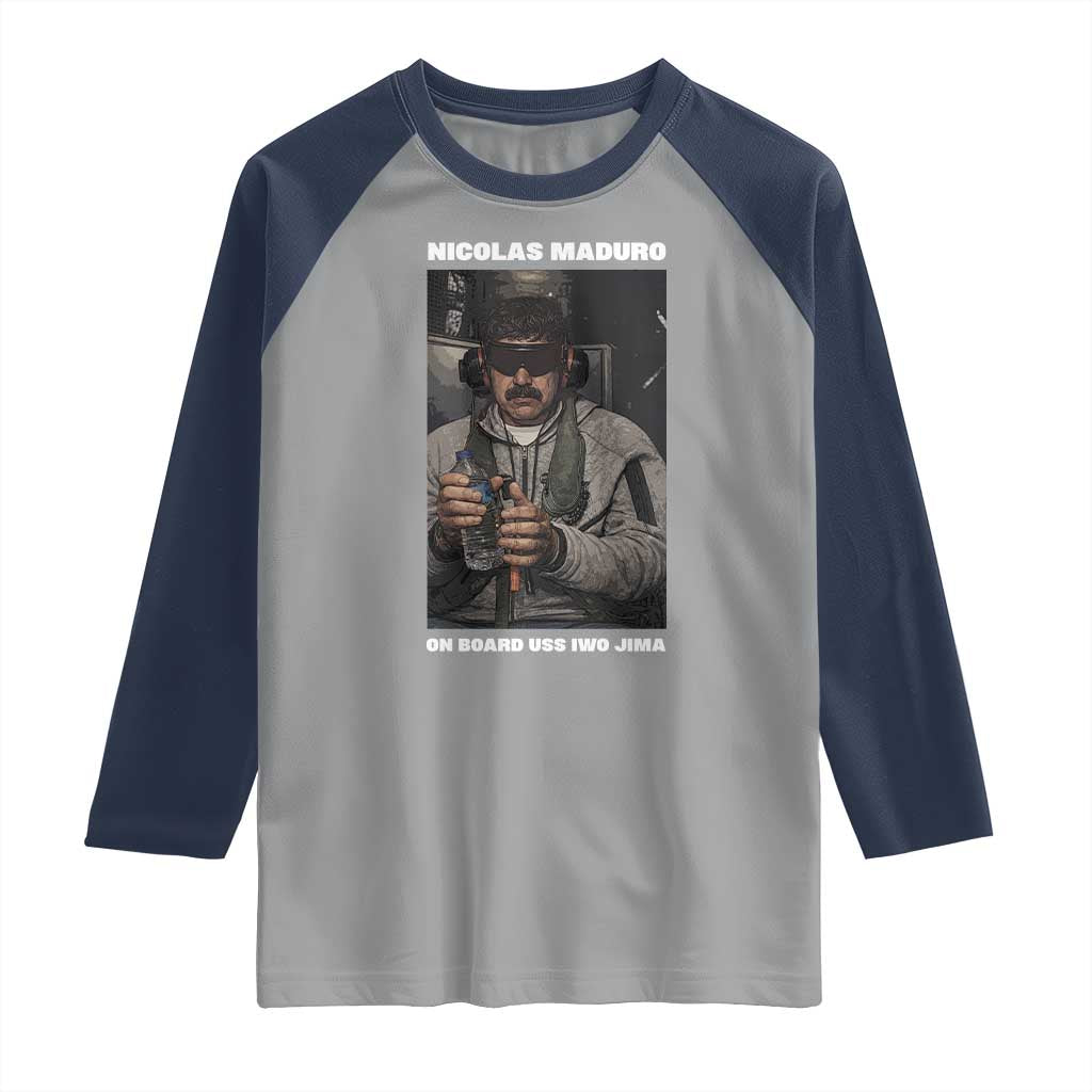 Maduro Captured Meme Raglan Shirt On Board USS Iwo Jima Political Satire - Wonder Print Shop