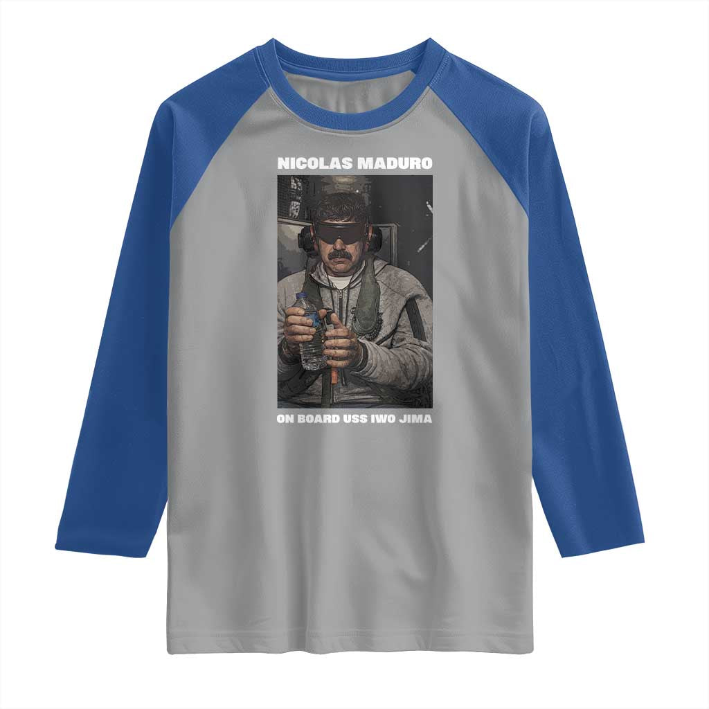 Maduro Captured Meme Raglan Shirt On Board USS Iwo Jima Political Satire - Wonder Print Shop