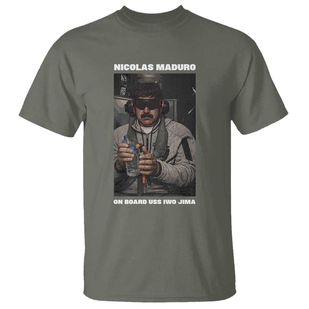 Maduro Captured Meme T Shirt On Board USS Iwo Jima Political Satire - Wonder Print Shop