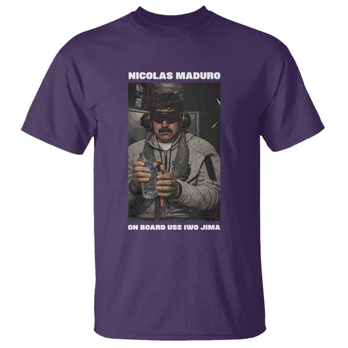 Maduro Captured Meme T Shirt On Board USS Iwo Jima Political Satire - Wonder Print Shop