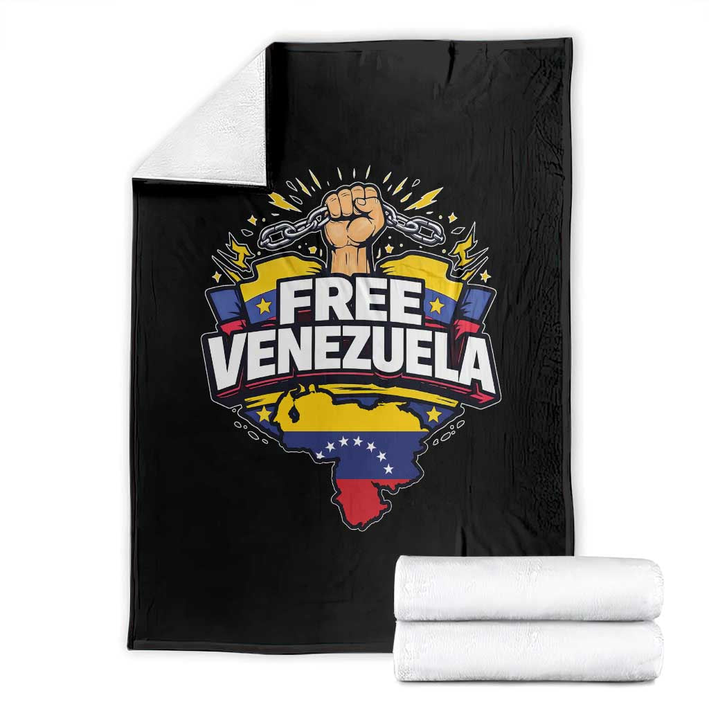 Free Venezuela Raised Fist Throw Blanket Libre Venezuelan Flag Map Liberation - Wonder Print Shop