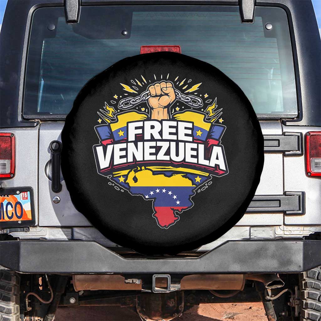 Free Venezuela Raised Fist Spare Tire Cover Libre Venezuelan Flag Map Liberation - Wonder Print Shop