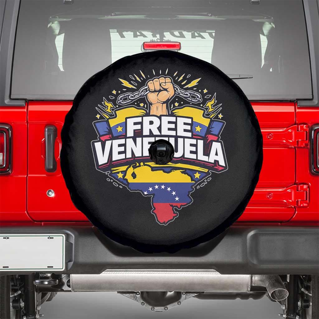 Free Venezuela Raised Fist Spare Tire Cover Libre Venezuelan Flag Map Liberation - Wonder Print Shop