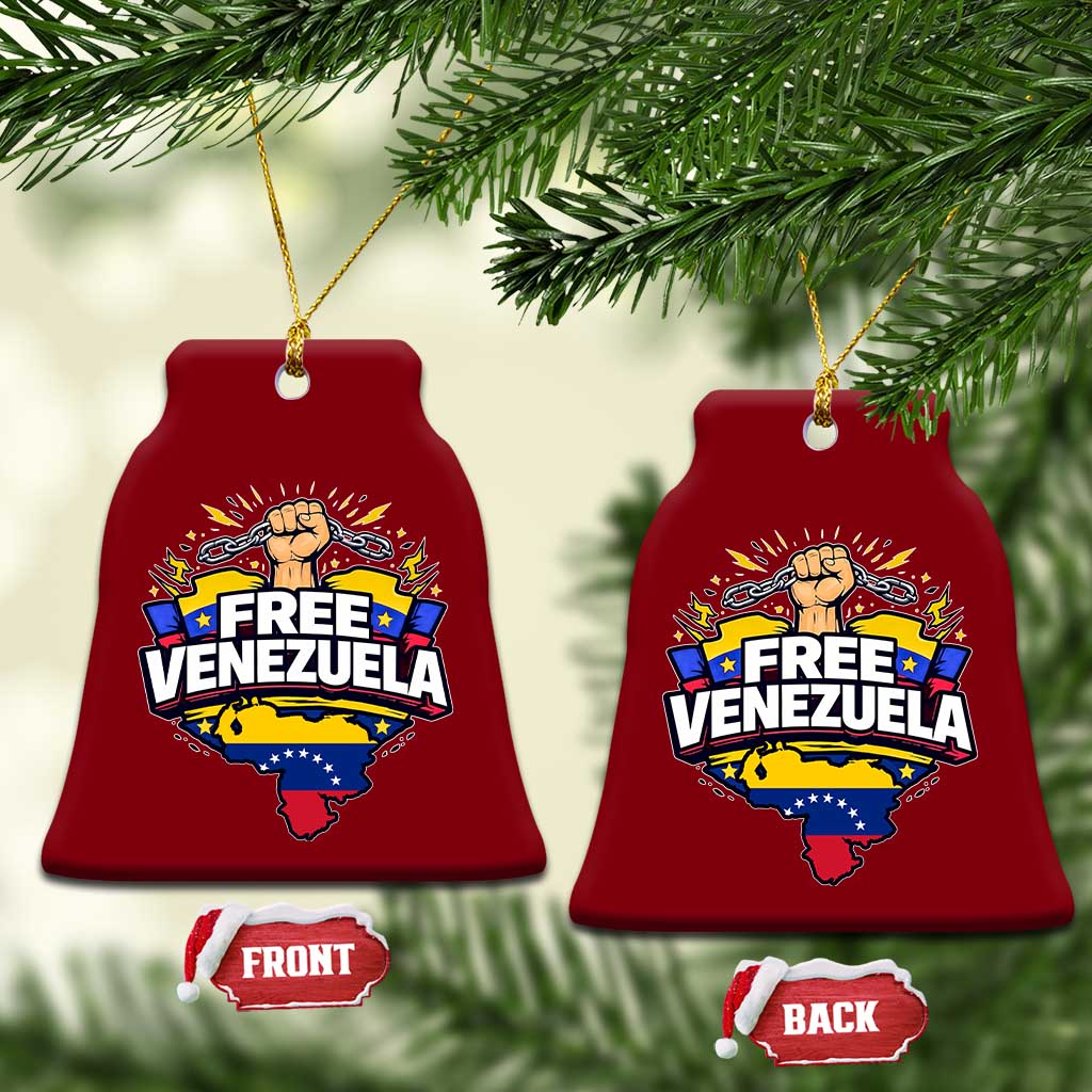 Free Venezuela Raised Fist Ceramic Ornament Libre Venezuelan Flag Map Liberation - Wonder Print Shop