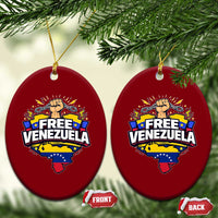 Free Venezuela Raised Fist Ceramic Ornament Libre Venezuelan Flag Map Liberation - Wonder Print Shop