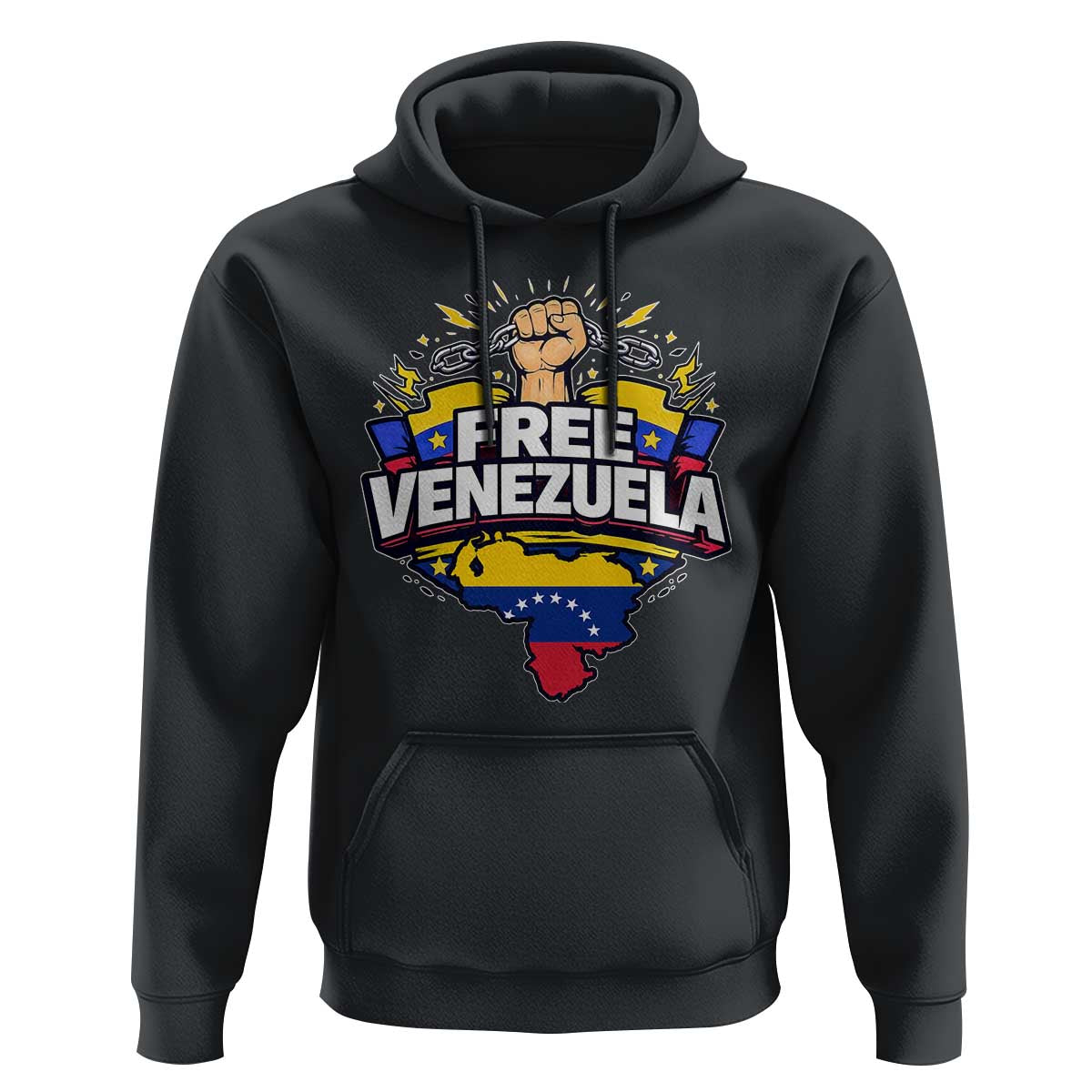 Free Venezuela Raised Fist Hoodie Libre Venezuelan Flag Map Liberation - Wonder Print Shop