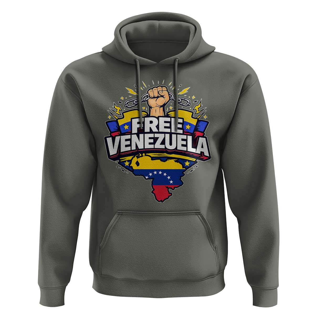 Free Venezuela Raised Fist Hoodie Libre Venezuelan Flag Map Liberation - Wonder Print Shop