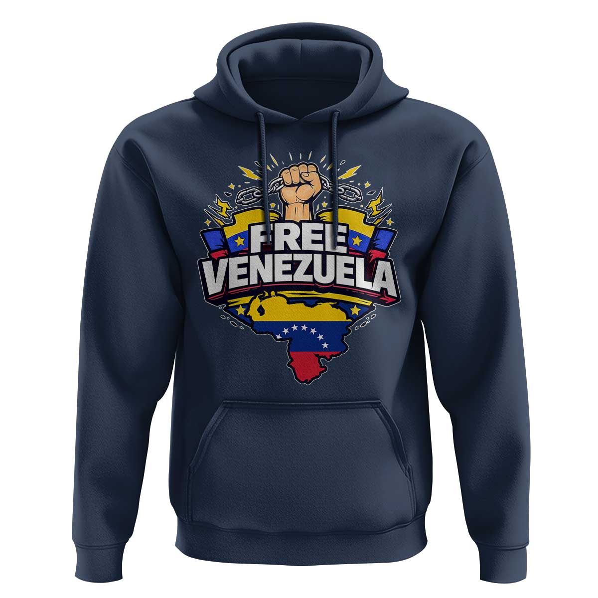 Free Venezuela Raised Fist Hoodie Libre Venezuelan Flag Map Liberation - Wonder Print Shop