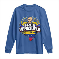 Free Venezuela Raised Fist Long Sleeve Shirt Libre Venezuelan Flag Map Liberation - Wonder Print Shop