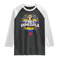 Free Venezuela Raised Fist Raglan Shirt Libre Venezuelan Flag Map Liberation - Wonder Print Shop