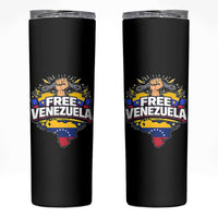 Free Venezuela Raised Fist Skinny Tumbler Libre Venezuelan Flag Map Liberation - Wonder Print Shop