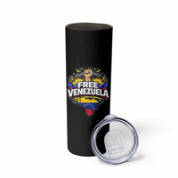 Free Venezuela Raised Fist Skinny Tumbler Libre Venezuelan Flag Map Liberation - Wonder Print Shop