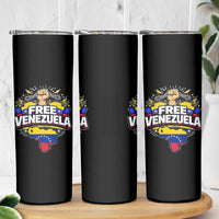 Free Venezuela Raised Fist Skinny Tumbler Libre Venezuelan Flag Map Liberation - Wonder Print Shop