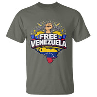 Free Venezuela Raised Fist T Shirt Libre Venezuelan Flag Map Liberation - Wonder Print Shop