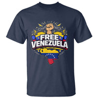 Free Venezuela Raised Fist T Shirt Libre Venezuelan Flag Map Liberation - Wonder Print Shop