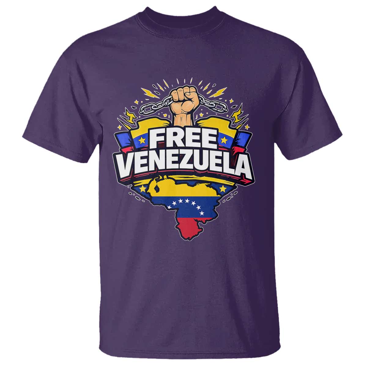 Free Venezuela Raised Fist T Shirt Libre Venezuelan Flag Map Liberation - Wonder Print Shop