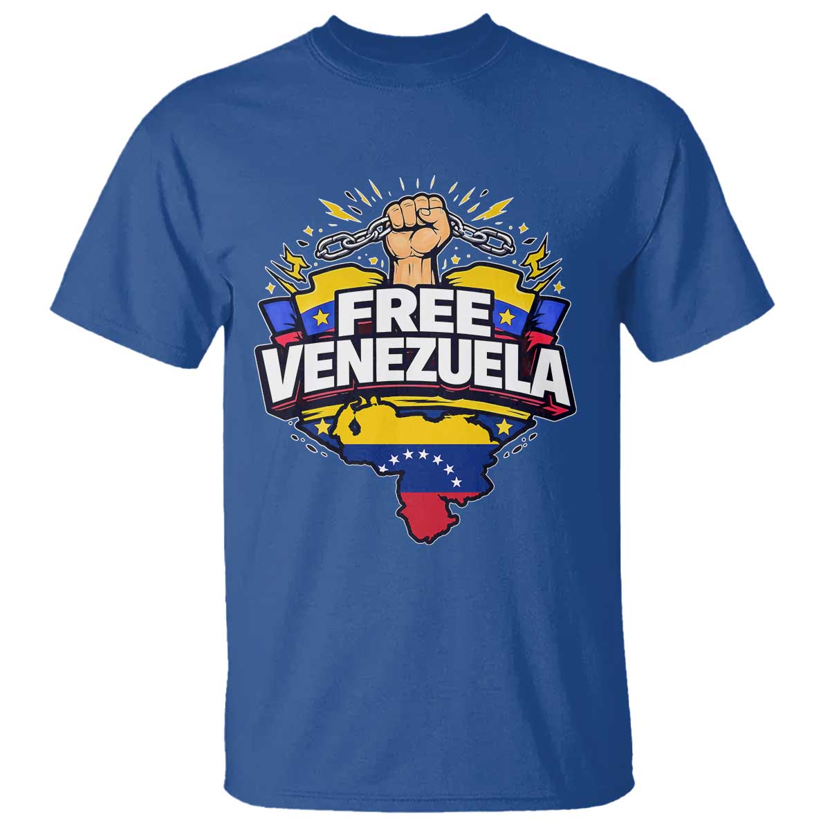 Free Venezuela Raised Fist T Shirt Libre Venezuelan Flag Map Liberation - Wonder Print Shop