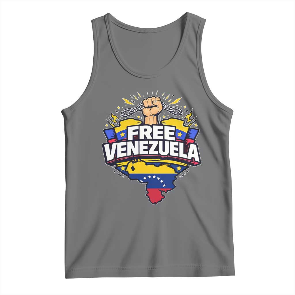 Free Venezuela Raised Fist Tank Top Libre Venezuelan Flag Map Liberation - Wonder Print Shop
