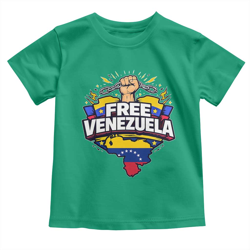 Free Venezuela Raised Fist Toddler T Shirt Libre Venezuelan Flag Map Liberation - Wonder Print Shop