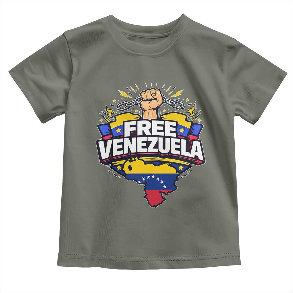 Free Venezuela Raised Fist Toddler T Shirt Libre Venezuelan Flag Map Liberation - Wonder Print Shop