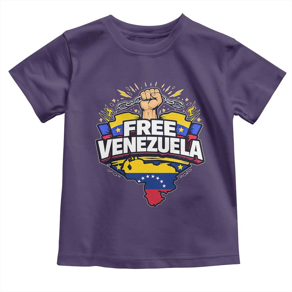 Free Venezuela Raised Fist Toddler T Shirt Libre Venezuelan Flag Map Liberation - Wonder Print Shop