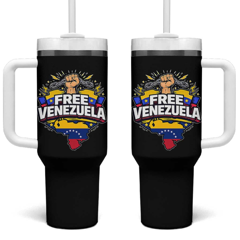 Free Venezuela Raised Fist Tumbler With Handle Libre Venezuelan Flag Map Liberation - Wonder Print Shop