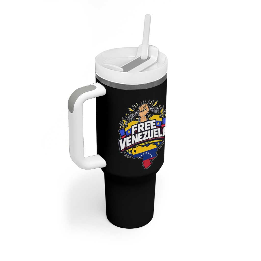 Free Venezuela Raised Fist Tumbler With Handle Libre Venezuelan Flag Map Liberation - Wonder Print Shop