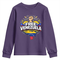 Free Venezuela Raised Fist Youth Sweatshirt Libre Venezuelan Flag Map Liberation - Wonder Print Shop