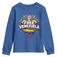 Free Venezuela Raised Fist Youth Sweatshirt Libre Venezuelan Flag Map Liberation - Wonder Print Shop
